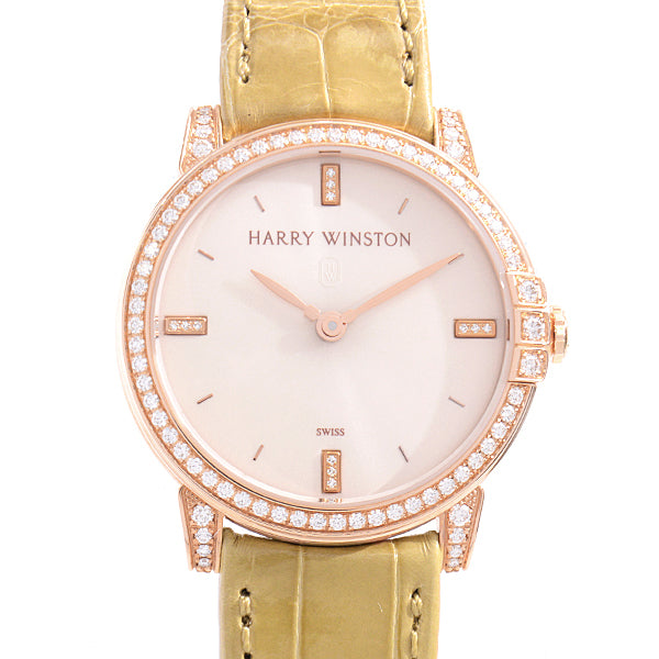 Harry Winston Ladies Watch Midnight 32mm Pink Gold Diamond Bezel Quartz in Great Condition