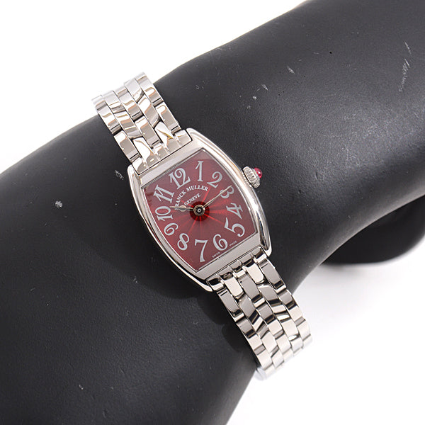 Franck Muller Ladies Tonneau Curvex Quartz Red Dial 2251QZ