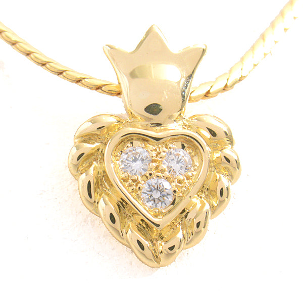 Christian Dior Heart Motif Diamond Necklace 750YG