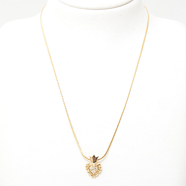 Christian Dior Heart Motif Diamond Necklace 750YG