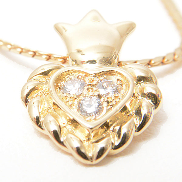 Christian Dior Heart Motif Diamond Necklace 750YG