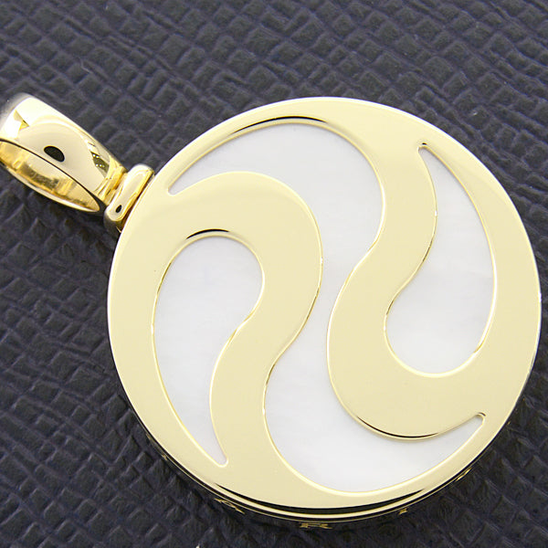 Bvlgari Optical White Shell Pendant 750YG SS in Great Condition