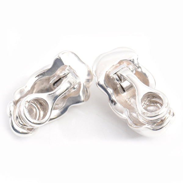 Hermes Silver Twist Design Clip-On Earrings in Great Condition