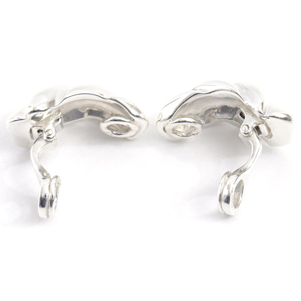 Hermes Silver Twist Design Clip-On Earrings in Great Condition