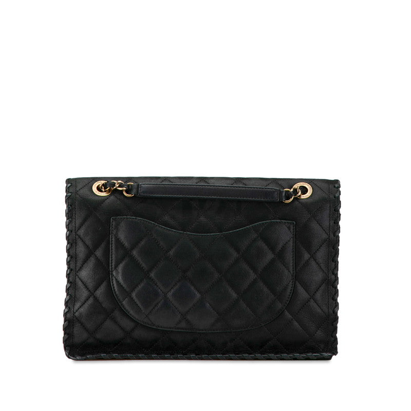 Chanel Suede Leather Matelasse Coco Mark Chain Shoulder Bag