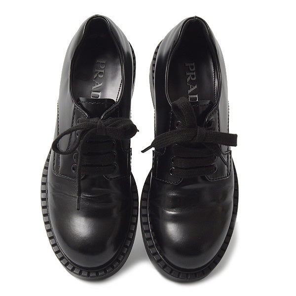 Prada Men's Leather Lace-Up Shoes Black in Great Condition