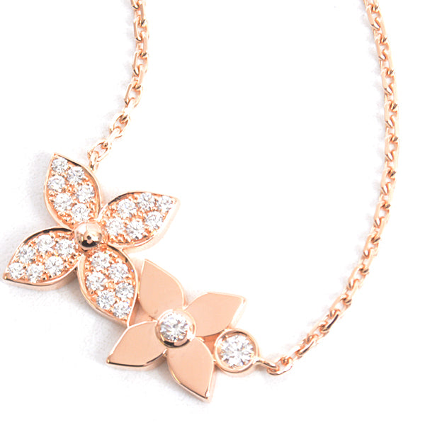 Louis Vuitton Star Blossom Double Necklace Pink Gold Q93689