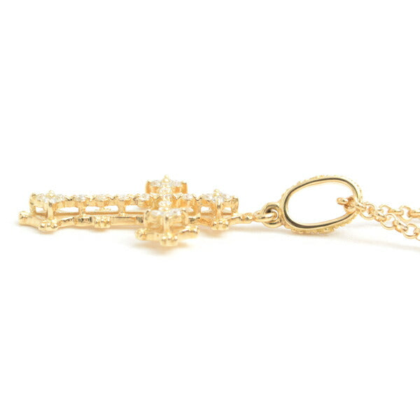 AHKAH K18 Diamond Cross Necklace Yellow Gold