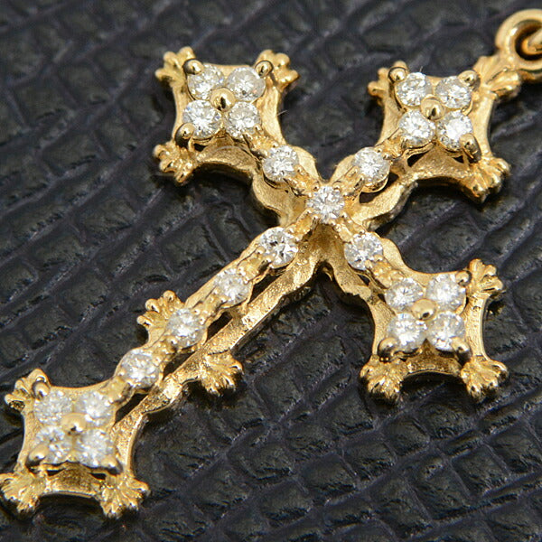 AHKAH K18 Diamond Cross Necklace Yellow Gold