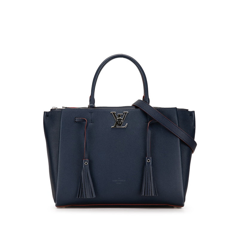 Louis Vuitton Lockmeto Leather Handbag M54571 in Excellent condition