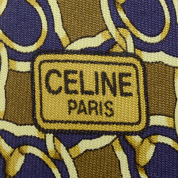 Celine Silk Patterned Tie Brown Beige in Pristine Condition