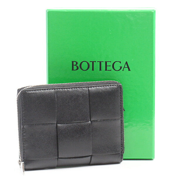 Bottega Veneta Leather Compact Zippy Wallet Black in Great Condition