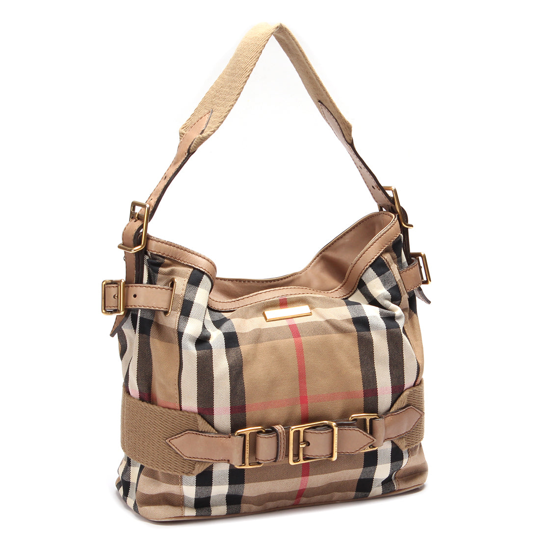 House Check Bridle Hobo Bag