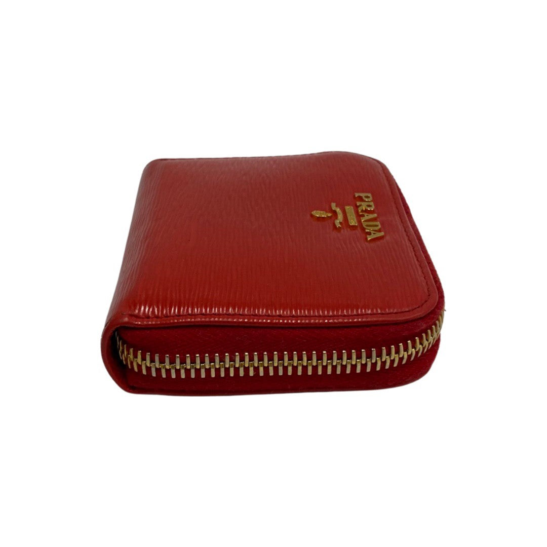 Prada Leather Zip Coin Purse Leather Coin Case