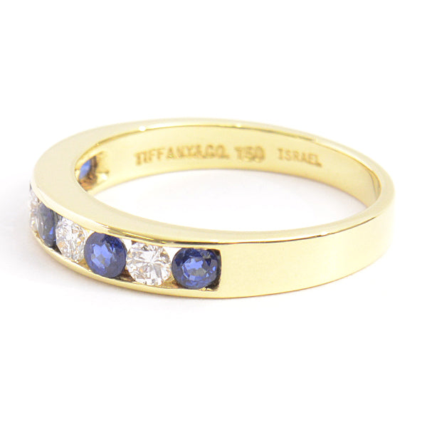 Tiffany & Co Diamond Sapphire Ring 750YG