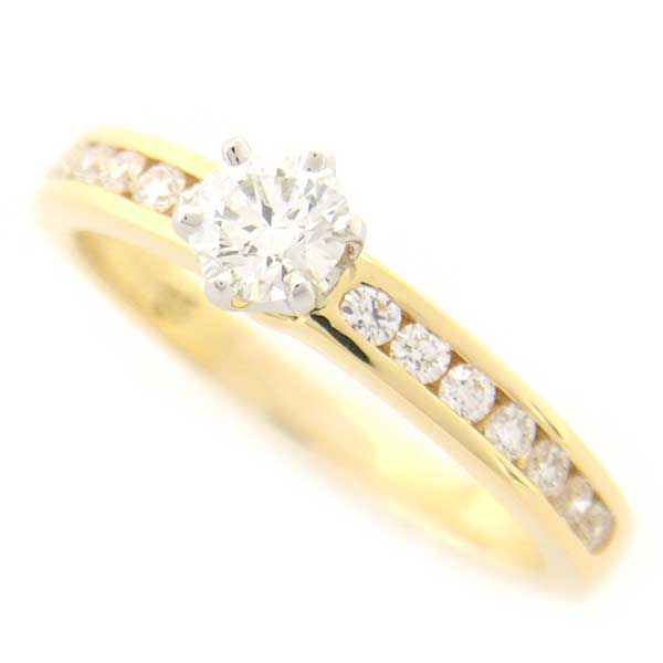 Tiffany & Co Diamond Solitaire Channel Setting Ring 750YG×PT950