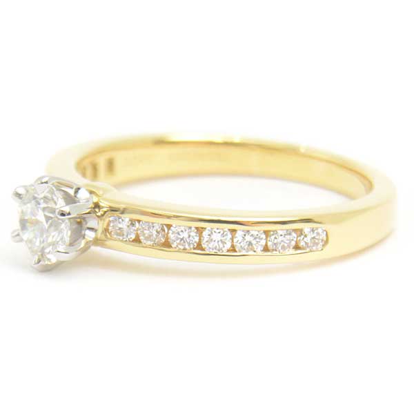 Tiffany & Co Diamond Solitaire Channel Setting Ring 750YG×PT950