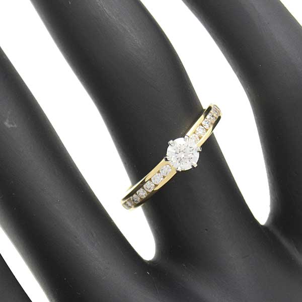 Tiffany & Co Diamond Solitaire Channel Setting Ring 750YG×PT950