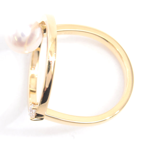 Tasaki Kinetic 1P Pearl Diamond Ring 750YG