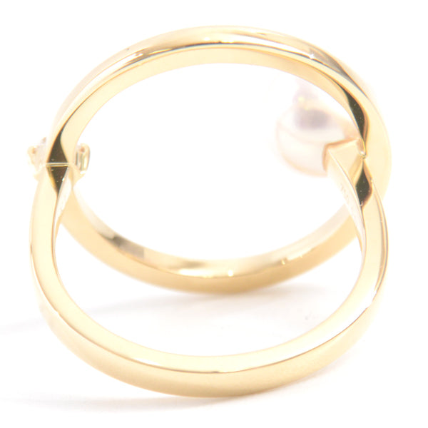 Tasaki Kinetic 1P Pearl Diamond Ring 750YG