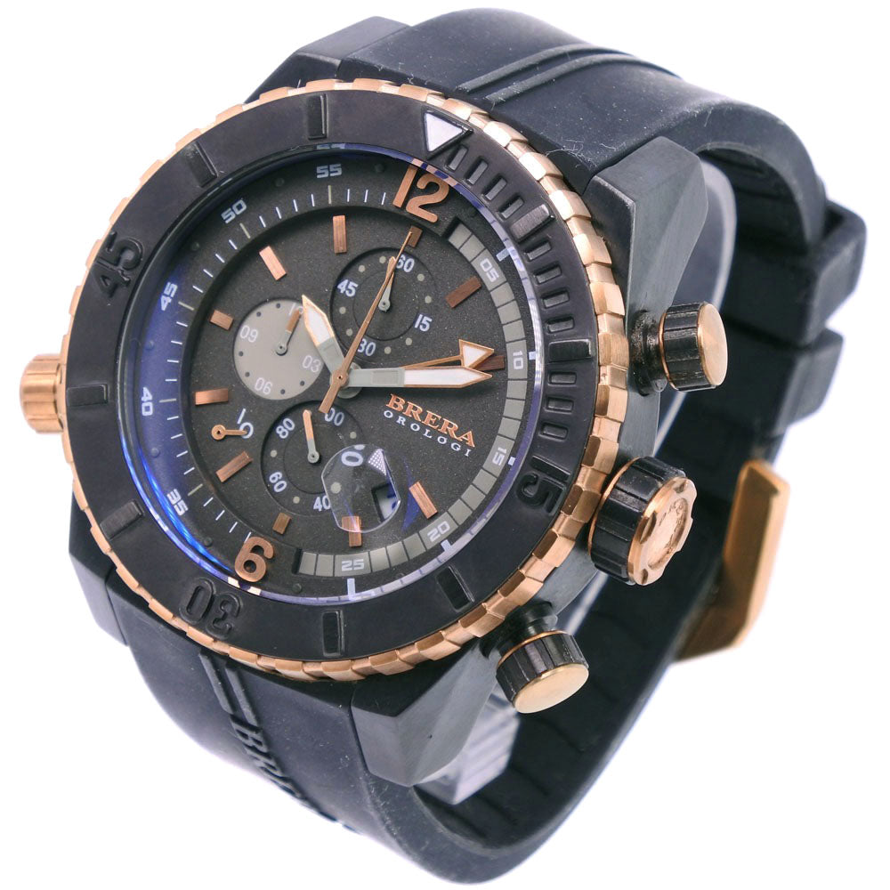 Other  Brera Orologi Chronograph Men's Watch BRDVC47, Stainless Steel & Rubber, Quartz with Black Dial [Used] Metal Quartz BRDVC47 in Good condition