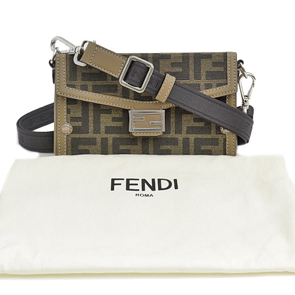 Fendi Canvas Zucca Baguette Soft Trunk Shoulder Bag in Great Condition