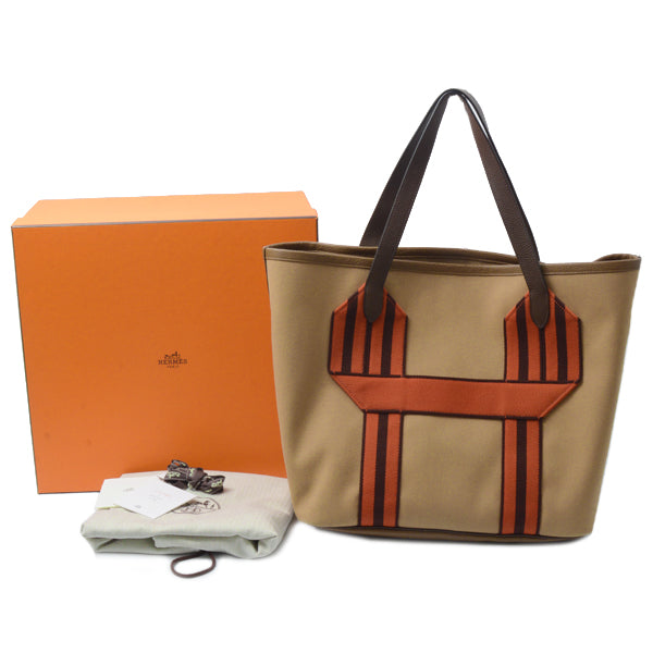 Hermes Canvas Pure Sang Tote Bag Brown