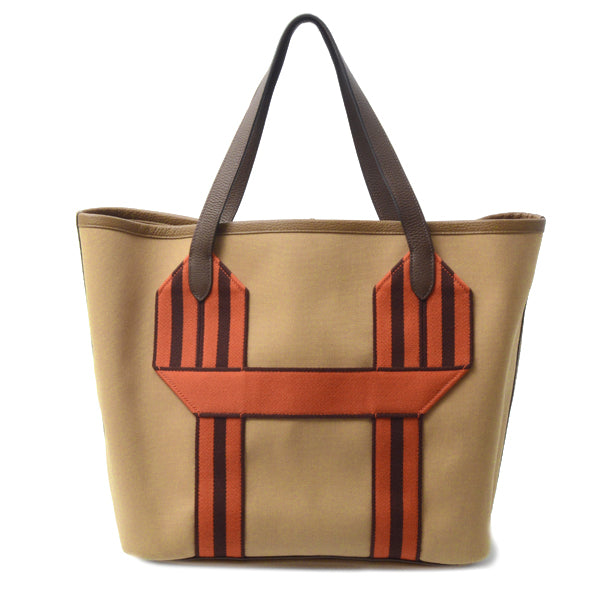 Hermes Canvas Pure Sang Tote Bag Brown