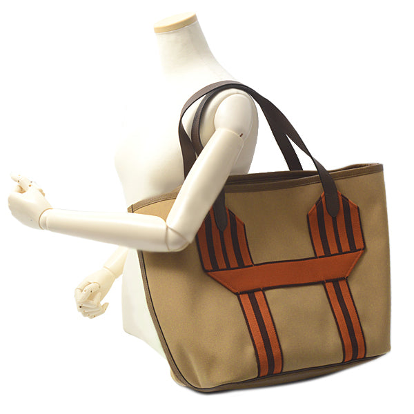 Hermes Canvas Pure Sang Tote Bag Brown