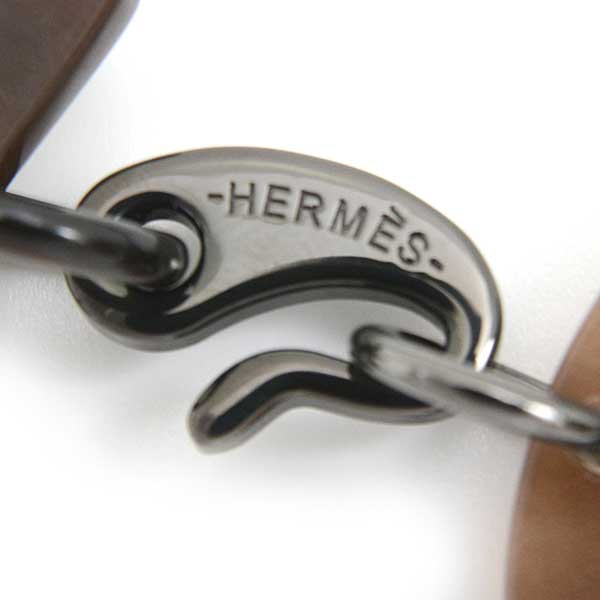 Hermes Buffalo Horn Necklace Choker Brown Green