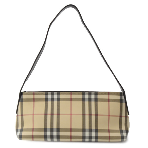 Burberry Canvas Nova Check One Shoulder Bag Beige in Very Good Condition