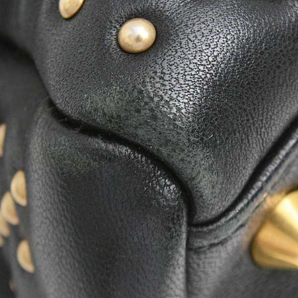 Dior Lady Dior 2WAY Bag Gold Studs Black