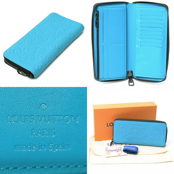 Louis Vuitton Turquoise Taurillon Leather Zippy Wallet M69048