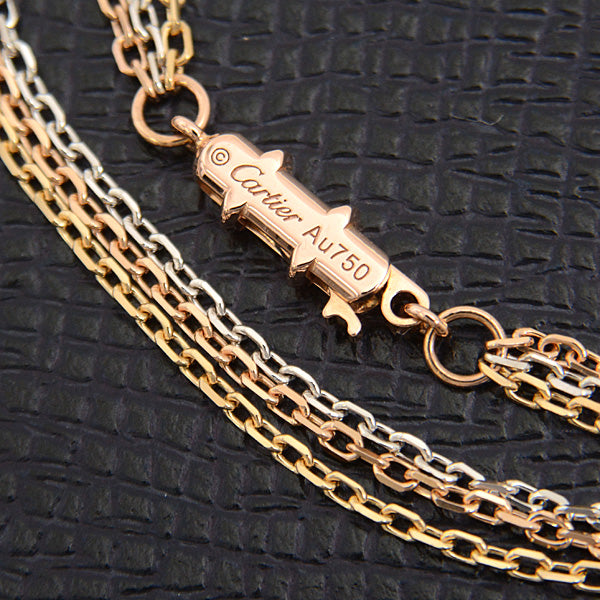 Cartier Trinity 3-Color Gold Long Necklace 750YG×WG×PG in Great Condition