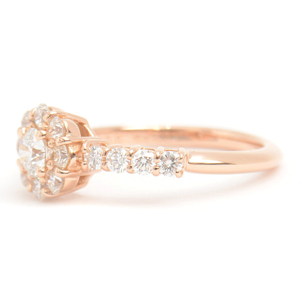 Ponte Vecchio Flower Diamond Ring 750PG 8号 Pink Gold in Great Condition