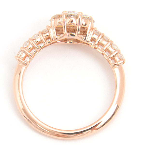 Ponte Vecchio Flower Diamond Ring 750PG 8号 Pink Gold in Great Condition