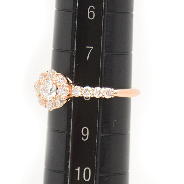 Ponte Vecchio Flower Diamond Ring 750PG 8号 Pink Gold in Great Condition