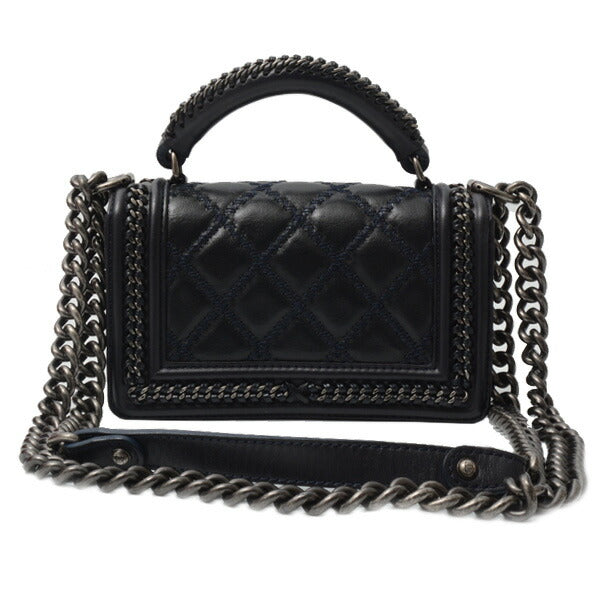 Chanel Leather Boy Handle Chain Shoulder Bag