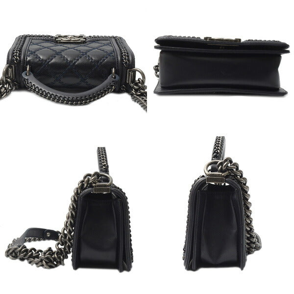 Chanel Leather Boy Handle Chain Shoulder Bag