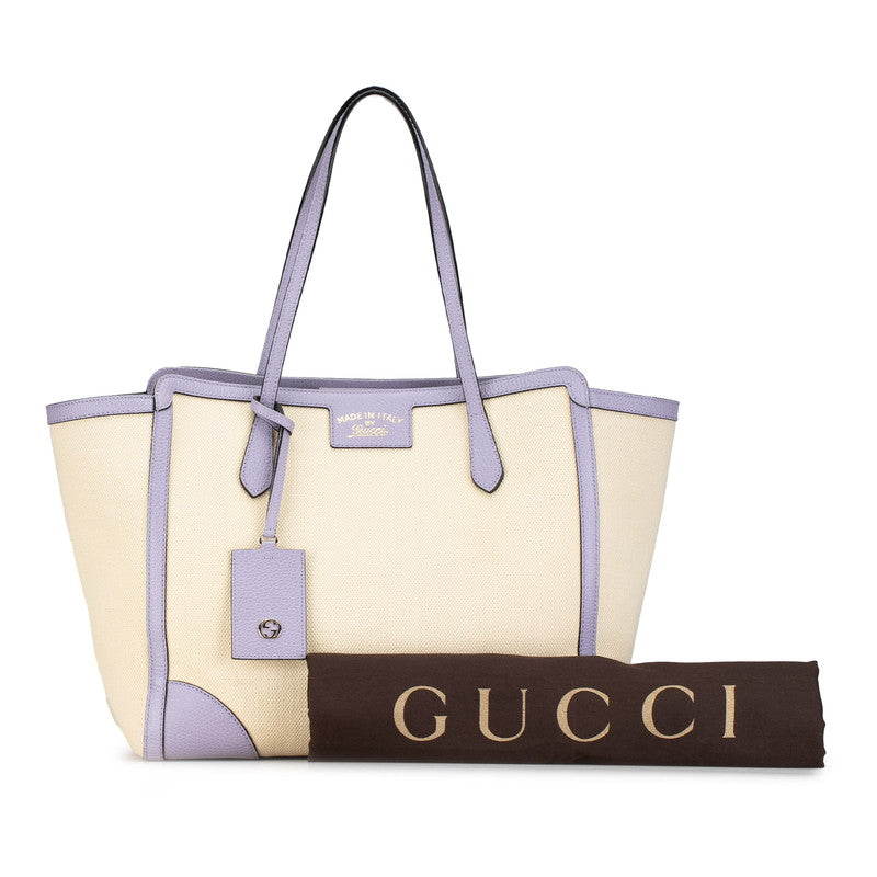 Gucci Swing Canvas Leather Tote Bag 354397 in Great Condition