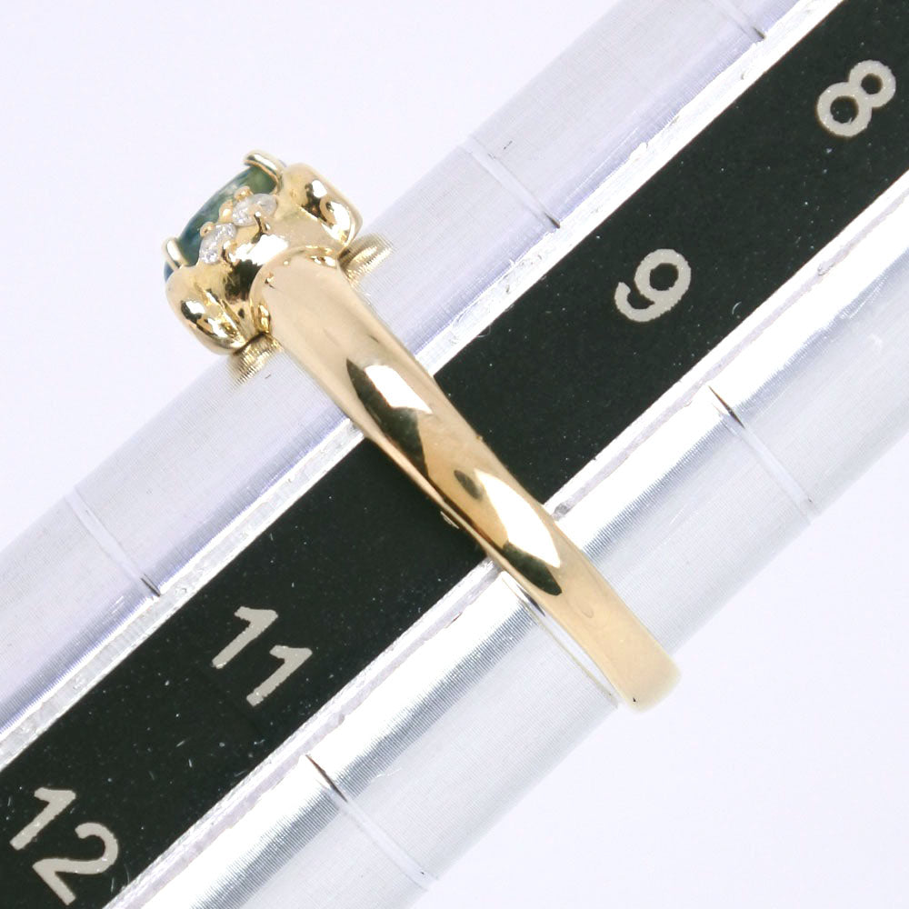 K18 Gold Sapphire Diamond Ribbon Ring