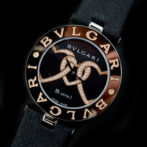 Bvlgari B-ZERO1 Diamond Quartz Watch with Heart Motif in Great Condition