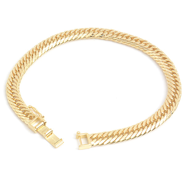 K18 Yellow Gold M-Cut Triple Chain Bracelet 20g in Great Condition