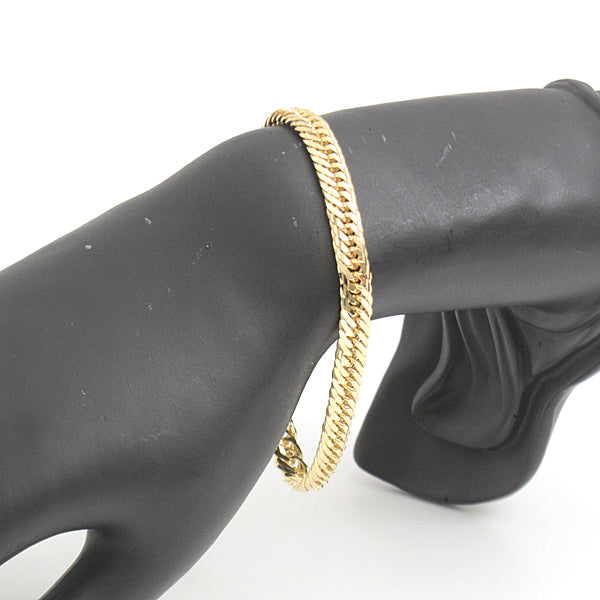 K18 Yellow Gold M-Cut Triple Chain Bracelet 20g in Great Condition