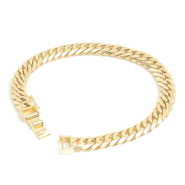 K18 Yellow Gold Bracelet 6-Sided Double