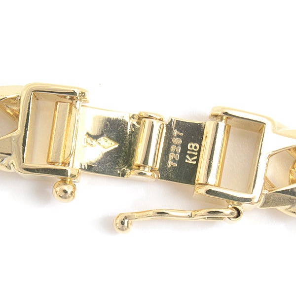 K18 Yellow Gold Bracelet 6-Sided Double