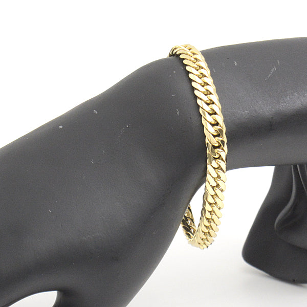 K18 Yellow Gold Bracelet 6-Sided Double