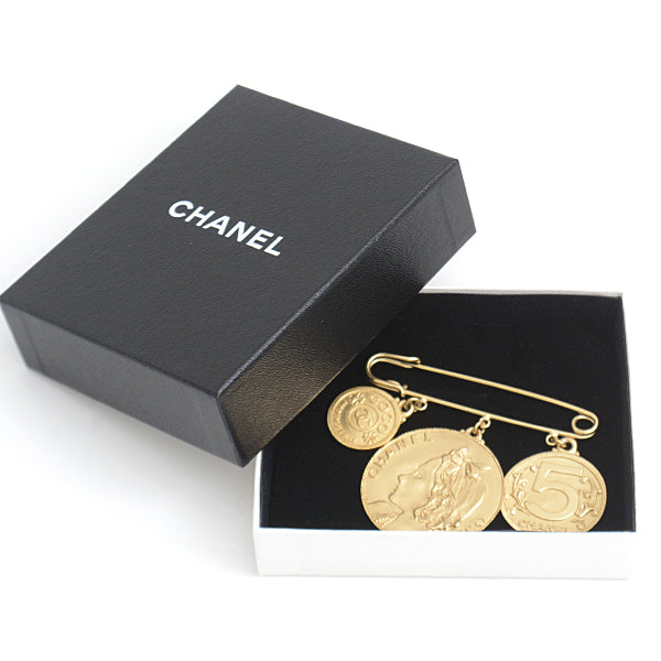 Chanel Coco Coin Brooch Gold