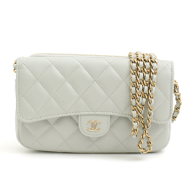 Chanel Lambskin Matelasse Chain Wallet Bag