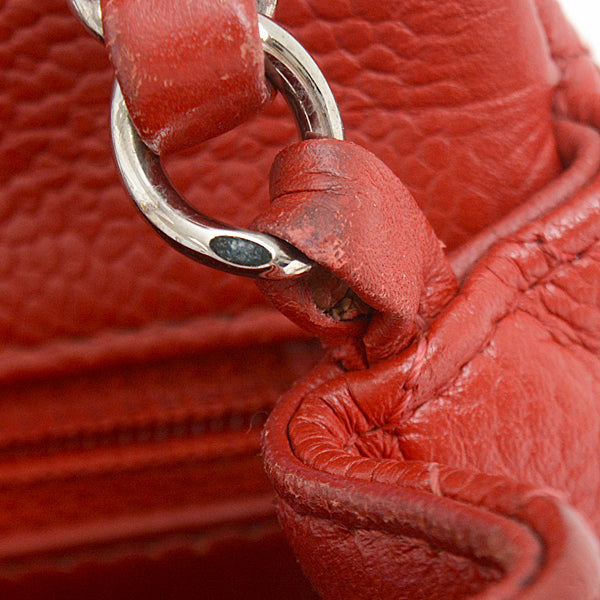 Chanel Red Caviar Skin Mini Matelasse Chain Bag